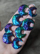 Load image into Gallery viewer, Aura Obsidian Knapped Crescent Moons