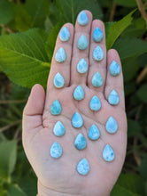 Load image into Gallery viewer, Larimar Teardrop Cabochons - 10x14mm