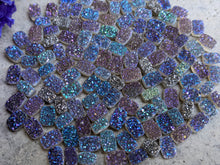 Load image into Gallery viewer, Titanium Druzy Agate Rectangle Cabochons