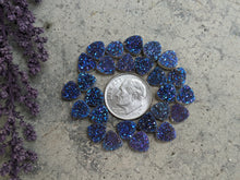 Load image into Gallery viewer, Titanium Druzy Agate Trillion Cabochons (Dark Blue / Purple) - 7mm