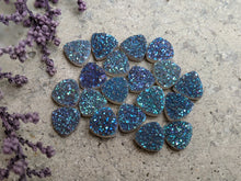 Load image into Gallery viewer, Titanium Druzy Agate Trillion Cabochons (Color Shifting) - 7mm