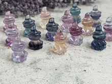 Load image into Gallery viewer, Fluorite Mini Carving - Cat with Witch Hat