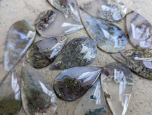 Load image into Gallery viewer, Scenic Moss Agate Teardrop Cabochons