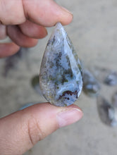 Load image into Gallery viewer, Scenic Moss Agate Teardrop Cabochons