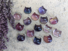 Load image into Gallery viewer, Fluorite Cat Head Cabochon