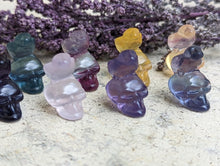 Load image into Gallery viewer, Fluorite Mini Carving - Skull with Raven