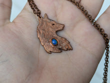 Load image into Gallery viewer, Handmade Ethiopian Welo Opal Wolf Silhouette Pendant