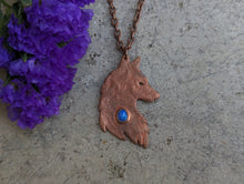 Load image into Gallery viewer, Handmade Ethiopian Welo Opal Wolf Silhouette Pendant