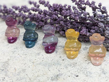 Load image into Gallery viewer, Fluorite Mini Carving - Skull with Raven