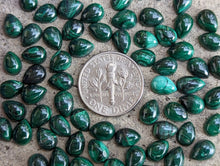 Load image into Gallery viewer, Malachite Teardrop Cabochons - 5x7mm