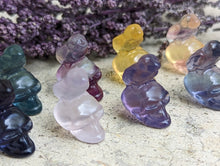 Load image into Gallery viewer, Fluorite Mini Carving - Skull with Raven