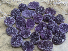 Load image into Gallery viewer, Amethyst Druzy Cabochons - Dark Purple