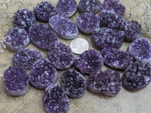 Load image into Gallery viewer, Amethyst Druzy Cabochons - Dark Purple
