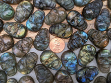 Load image into Gallery viewer, Labradorite Carved Skull Cabochons