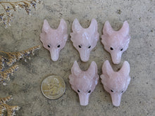 Load image into Gallery viewer, Rose Quartz Wolf Pendant