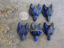 Load image into Gallery viewer, Lapis Lazuli Wolf Pendant