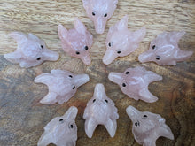 Load image into Gallery viewer, Rose Quartz Wolf Pendant