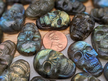 Load image into Gallery viewer, Labradorite Carved Skull Cabochons