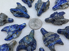 Load image into Gallery viewer, Lapis Lazuli Wolf Pendant