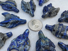 Load image into Gallery viewer, Lapis Lazuli Wolf Pendant