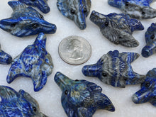 Load image into Gallery viewer, Lapis Lazuli Wolf Pendant