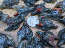 Load image into Gallery viewer, Bloodstone (African) Wolf Pendant