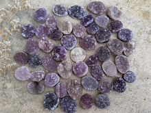 Load image into Gallery viewer, Amethyst and Quartz Druzy Freeform Cabochons