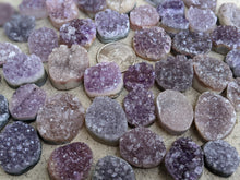 Load image into Gallery viewer, Amethyst and Quartz Druzy Freeform Cabochons