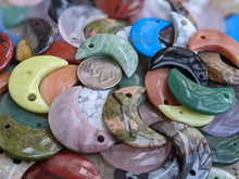 Load image into Gallery viewer, Drilled Large Hole Crescent Moon Pendants