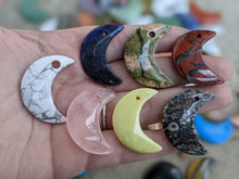 Load image into Gallery viewer, Drilled Large Hole Crescent Moon Pendants