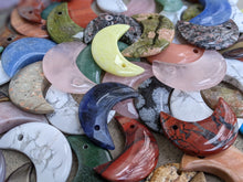 Load image into Gallery viewer, Drilled Large Hole Crescent Moon Pendants