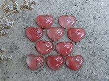 Load image into Gallery viewer, Cherry Quartz Heart Cabochons - 18mm