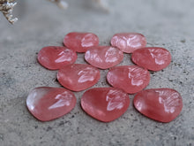 Load image into Gallery viewer, Cherry Quartz Heart Cabochons - 18mm