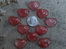Load image into Gallery viewer, Cherry Quartz Heart Cabochons - 18mm