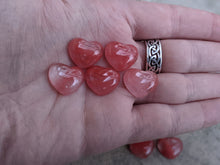 Load image into Gallery viewer, Cherry Quartz Heart Cabochons - 18mm
