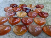 Load image into Gallery viewer, Carnelian Heart Cabochons - 18mm
