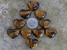 Load image into Gallery viewer, Tigers Eye Heart Cabochons - 18mm