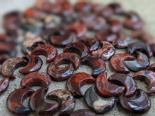 Load image into Gallery viewer, Red Brecciated Jasper Crescent Moon Bead