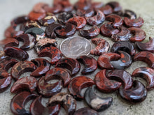 Load image into Gallery viewer, Red Brecciated Jasper Crescent Moon Bead