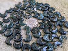 Load image into Gallery viewer, Moss Agate Crescent Moon Bead
