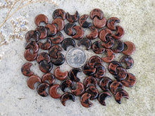 Load image into Gallery viewer, Mahogany Obsidian Crescent Moon Bead