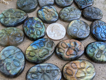 Load image into Gallery viewer, Labradorite Pawprint Cabochons