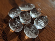 Load image into Gallery viewer, Hand Carved Quartz Snowflake Cabochon
