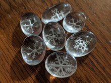 Load image into Gallery viewer, Hand Carved Quartz Snowflake Cabochon