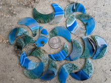 Load image into Gallery viewer, Agate Moons - Blue and Green