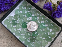 Load image into Gallery viewer, Green Aventurine 10mm Heart Cabochons