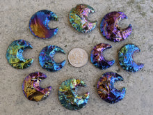 Load image into Gallery viewer, Aura Obsidian Knapped Crescent Moons
