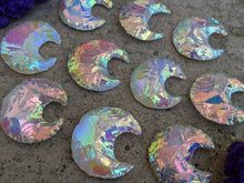 Load image into Gallery viewer, Aura Opalite Knapped Crescent Moons