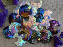 Load image into Gallery viewer, Aura Obsidian Knapped Crescent Moons