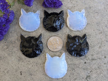 Load image into Gallery viewer, Opalite and Obsidian Knapped Cat Heads